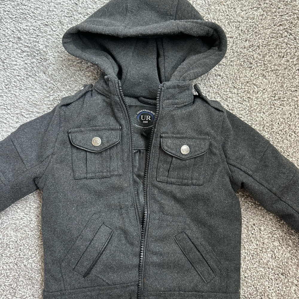 Urban Republic Kids Hooded Jacket - Dark Gray